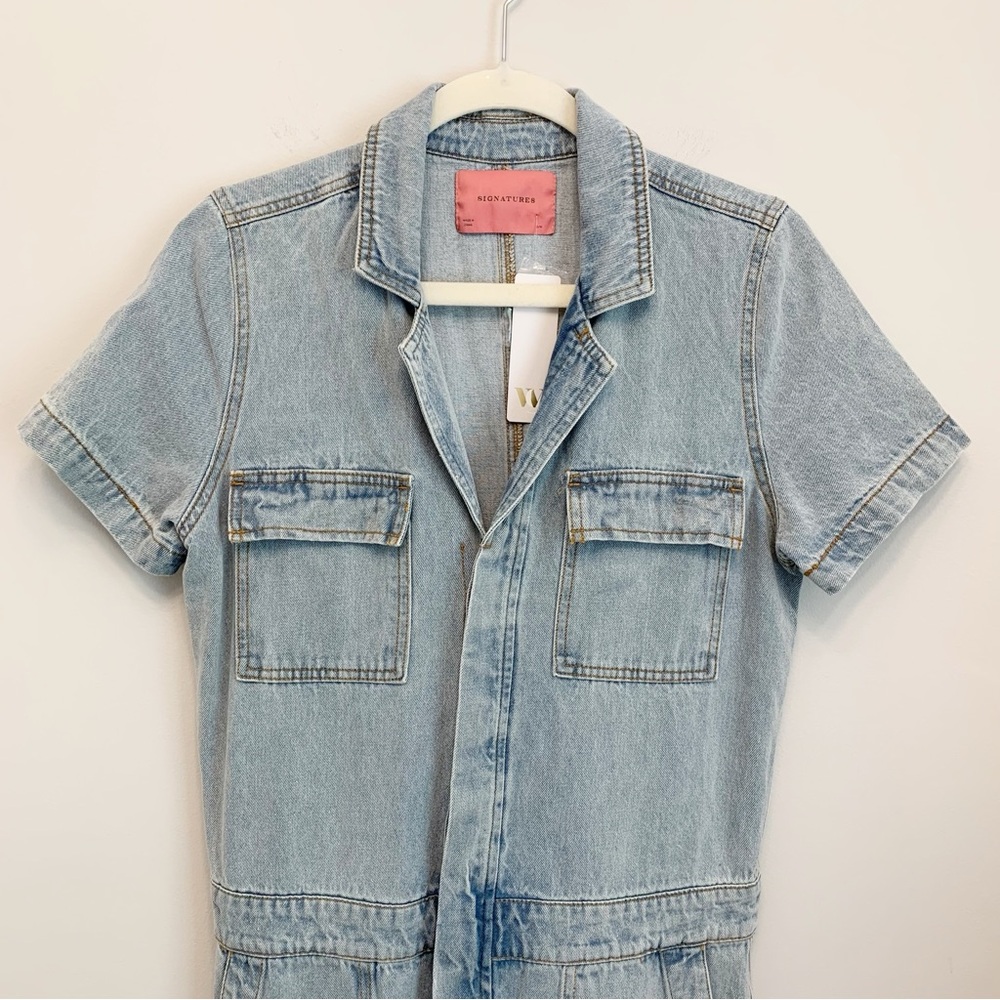 Signature8 Short Sleeve Denim Jumpsuit Size S/M - Picture 3 of 16